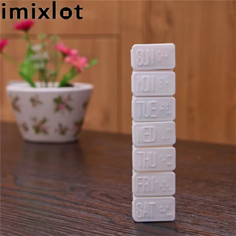 Imixlot белый цвет 12 сеток футляры для таблеток контейнер 7 дней легко носить с собой
