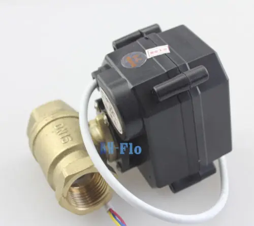 HSH Flo 2 способа 1/2 &quotдо 1&quot NPT DC12V/24 V латунный Электрический моторизованный шаровой