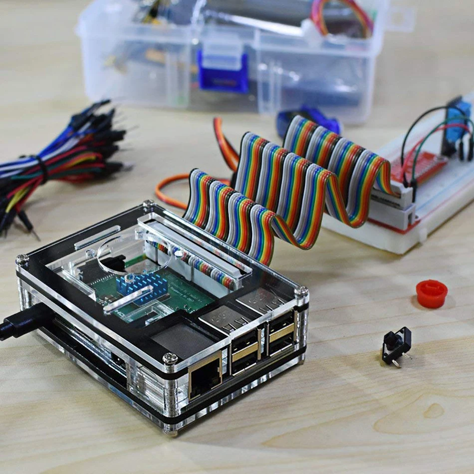 Чехол для Raspberry Pi 3 9-слойный акриловый чехол с охлаждающим вентилятором |