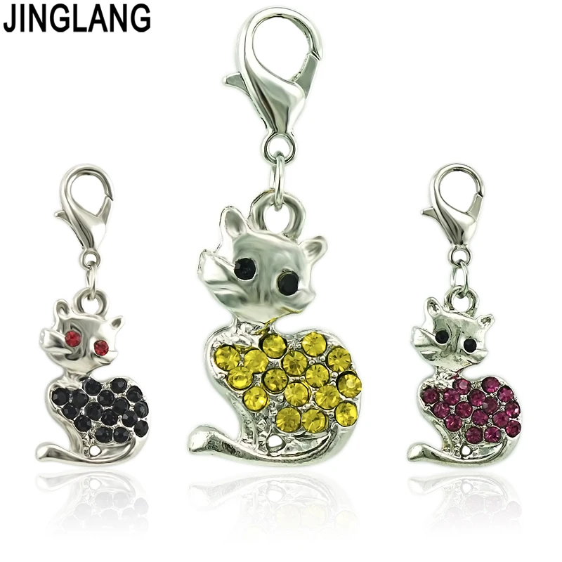 JINGLANG Модные животные Омар застежка Подвески Подвеска со стразами серебряный