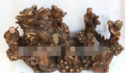 19 &quotДинастия Китайский дворец Фиолетовый Бронзовый Дракон Восемь бессмертных