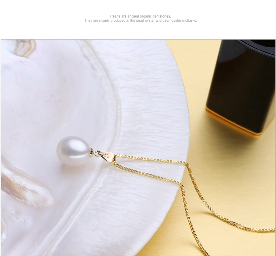FENASY 18 k золотые жемчужные серьги ювелирные украшения, 18 K золотой кулон жемчужные ювелирные изделия ожерелья& Подвески для любителей отправить s925 Серебряные Ожерелья