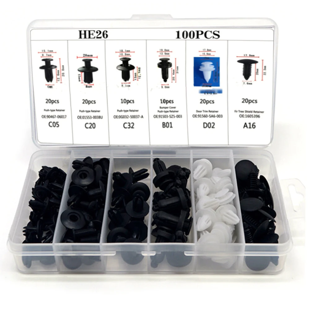 Автомобильные аксессуары 100 шт. Зажимная отделка автомобильный штифт заклепки