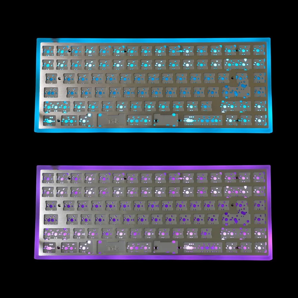 YMDK 84 комплект CNC акриловый чехол анодированная пластина Underglow RGB полностью программируемые стабилизаторы PCB для 75% 84 клавиатуры ANSI ISO макет