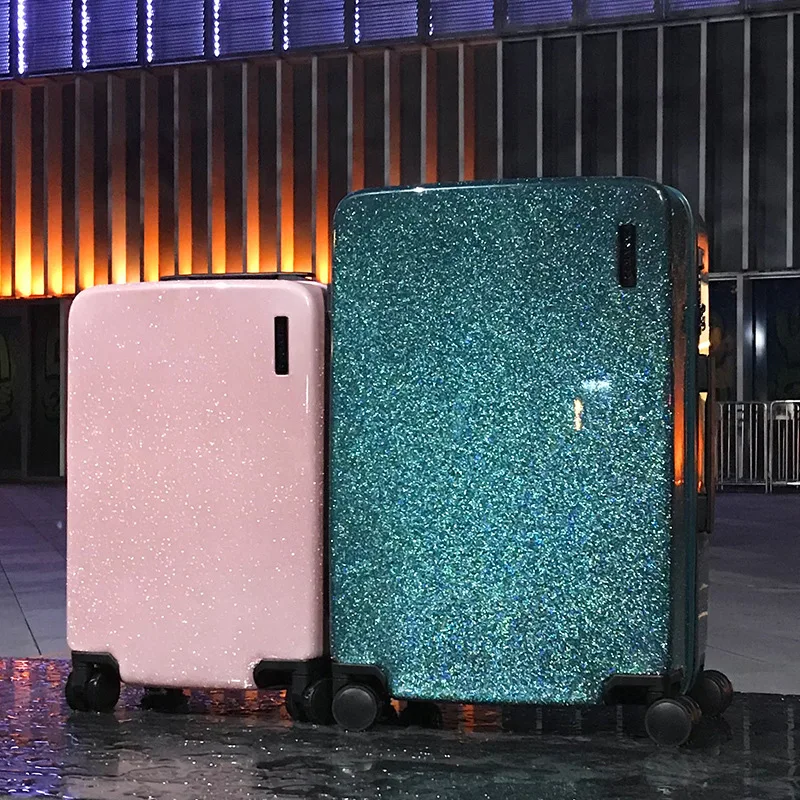 KAWEIDA 20 '✤'' сверкающий чемодан для багажа вертушка PC Тележка Valise TSA lock Koffer