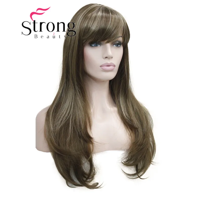 StrongBeauty 2" синтетический парик длинные термостойкие большие волнистые волосы для женщин косплей парик светло-коричневый с выделенным