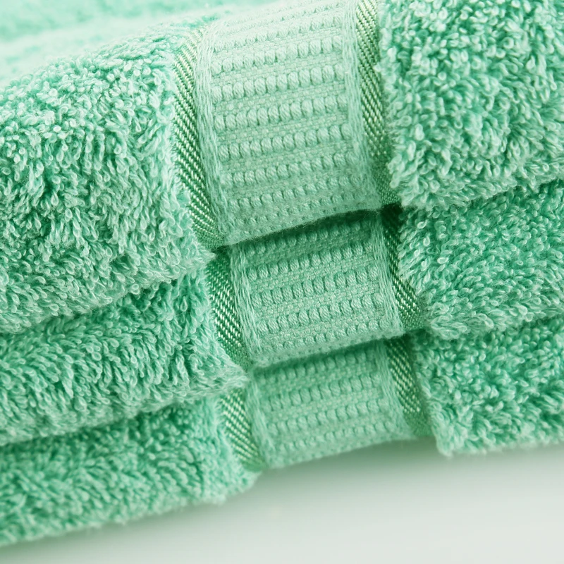 Зеленый цвет полотенце комплект 3 шт./лот лицо волосы ванна полотенец 100% хлопок