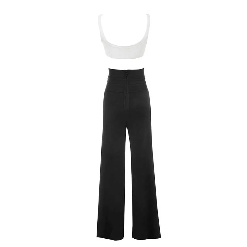 2018 sexy women 2 piece sets tanks pullover full length casual bandage strapless top and pants drop shipping HL335 | Женская одежда