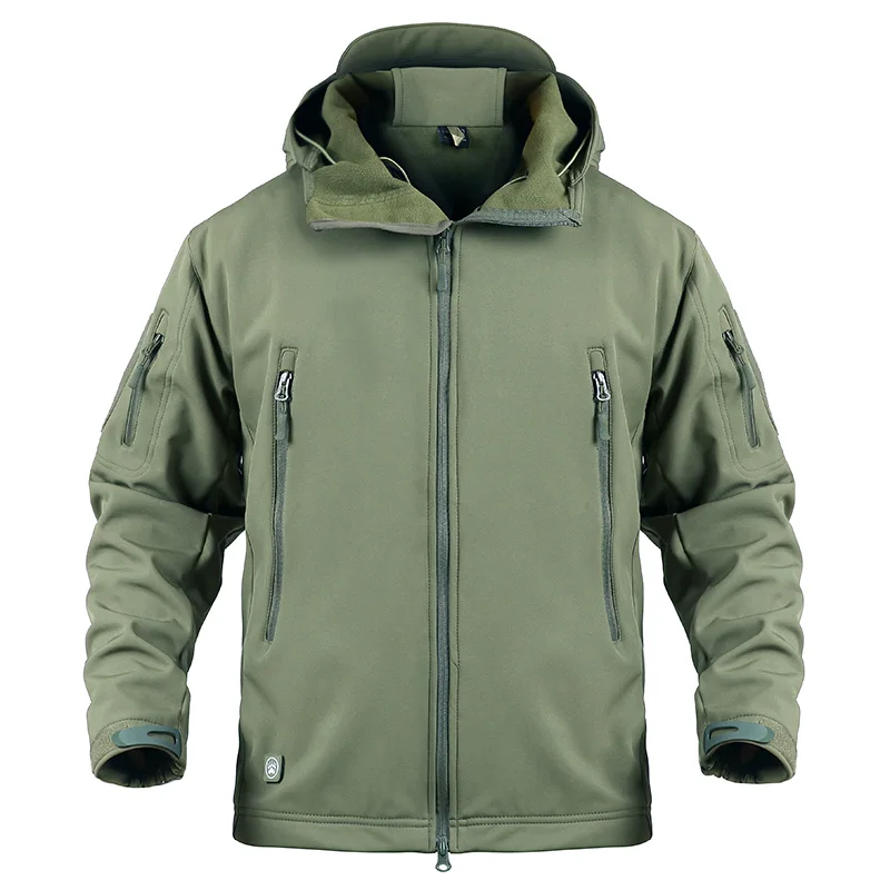 Refire gear армейская тактическая куртка мужская флисовая Водонепроницаемая камуфляжная мужская куртка милитари камуфляжная одежда зимняя куртка с капюшоном пальто - Цвет: Army Green