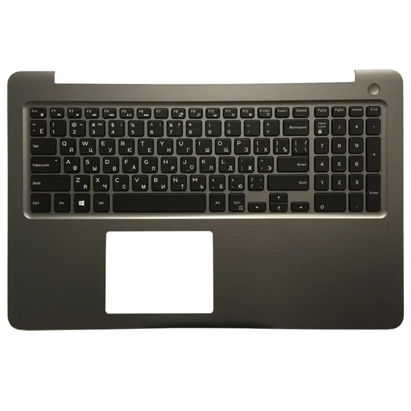 Черный Новая русская клавиатура для ноутбука с подсветкой для DELL INSPIRON 15 5565 5567 с Упор для рук верхняя крышка серая рамка - Цвет: Черный
