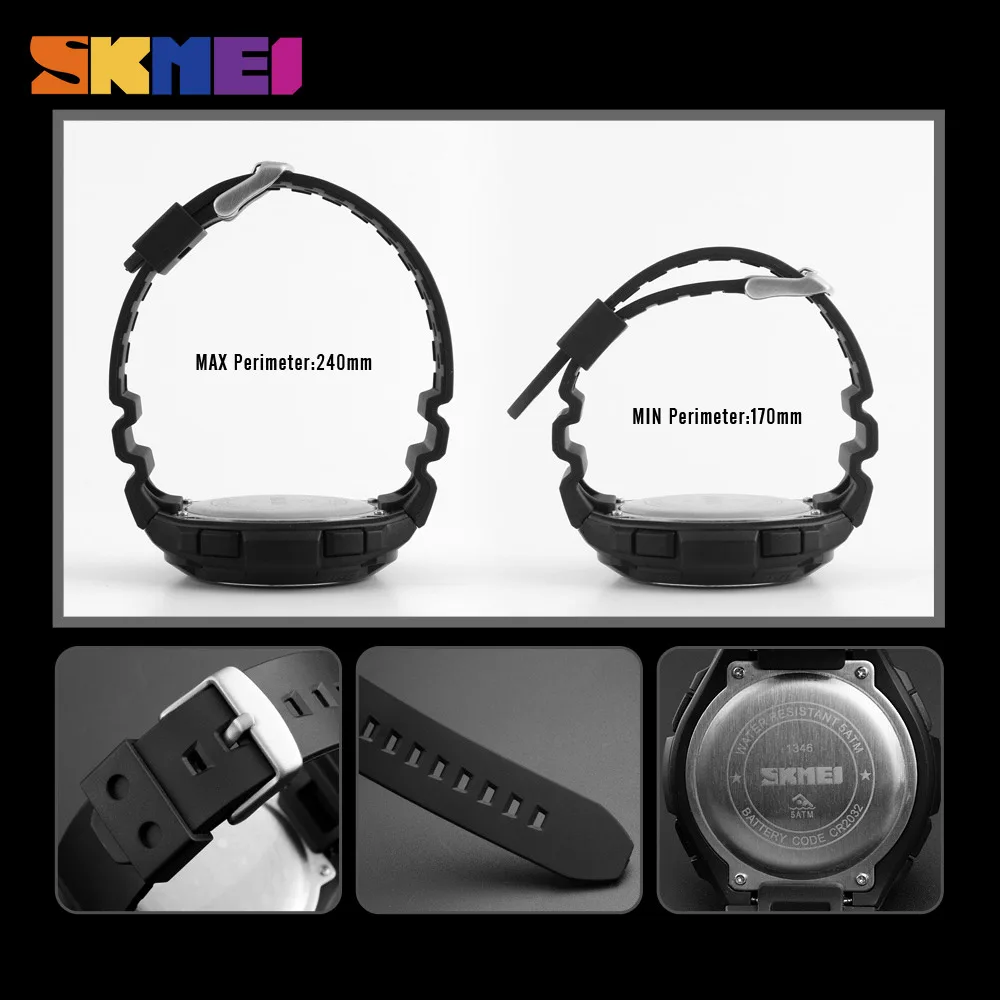SKMEI Для мужчин WatchesTopBrand LuxuryWaterproof Подсветка TimedRunning секунд модные уличные
