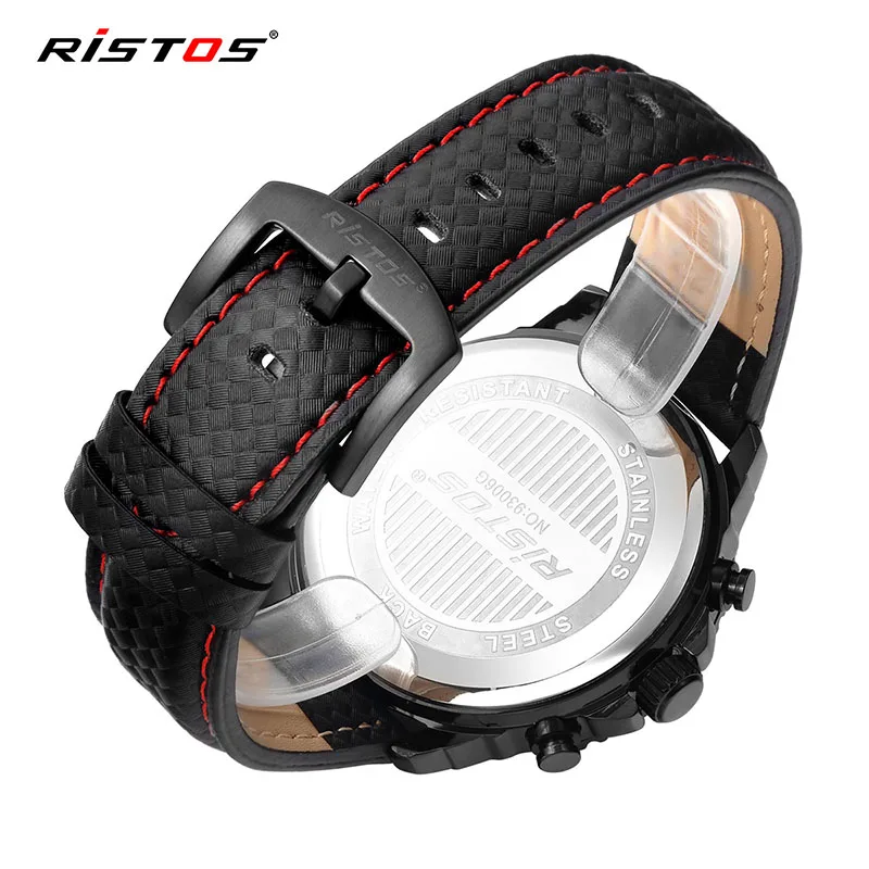 RISTOS спортивные мужские армейские часы с хронографом Модные Аналоговые кварцевые