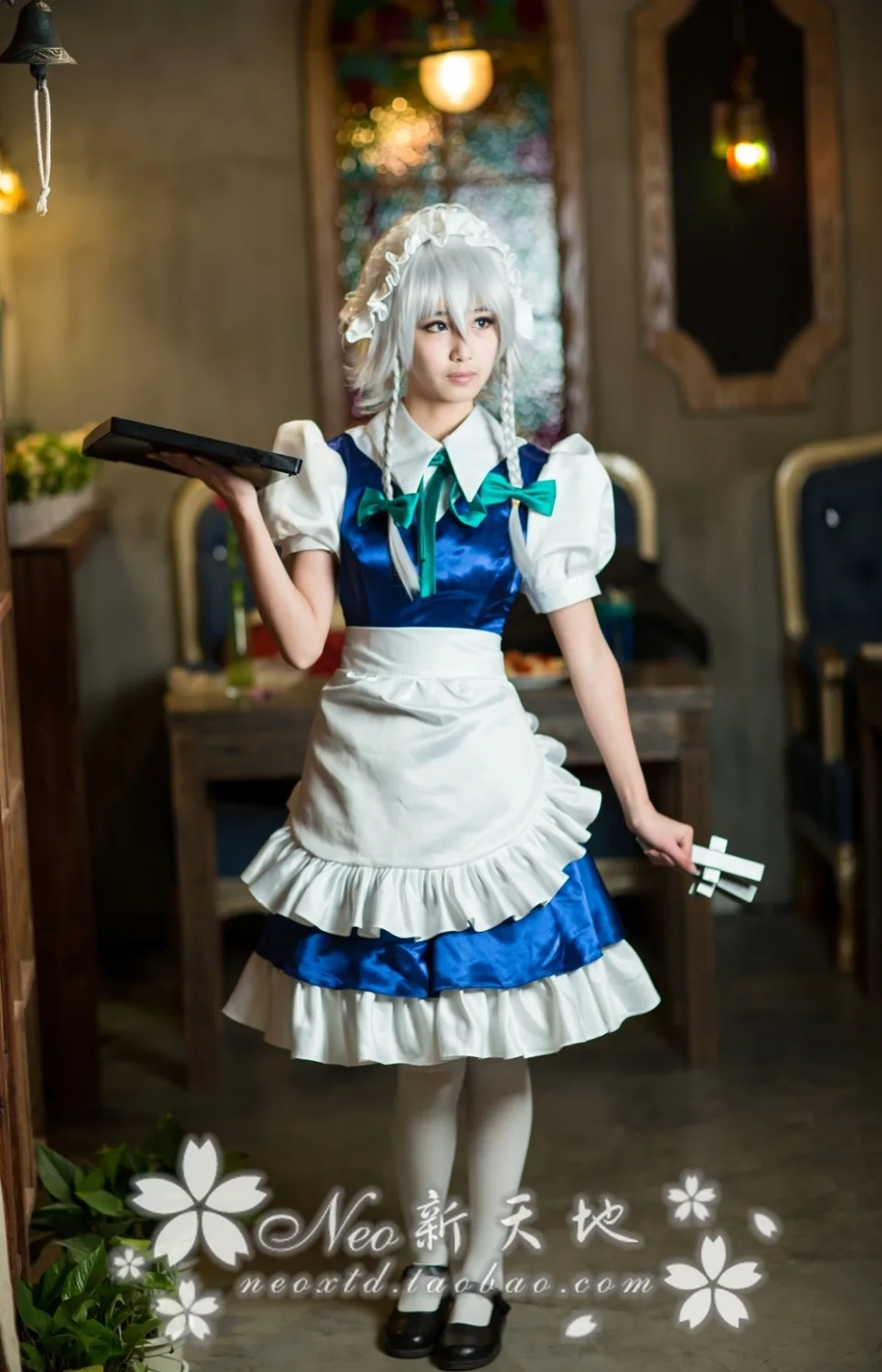 Косплей-платье сакуйи из аниме Проект TouHou Женский костюм горничной платье +