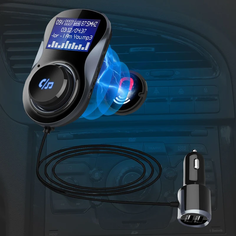 Двойной USB 5V 3.4A быстрая зарядка автомобильное зарядное устройство Bluetooth MP3 плеер FM