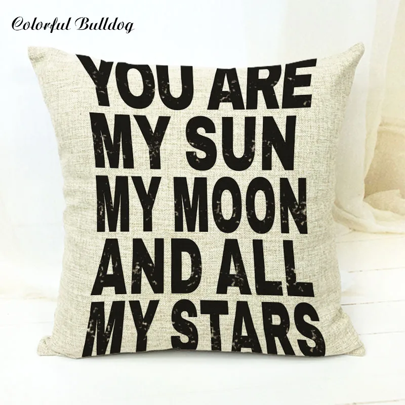 Высокое качество You Are My Sunshine Couple чехол для подушки евро девочек постельное белье