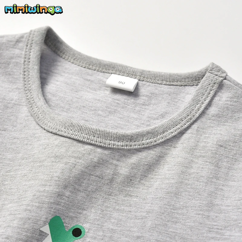 Mimiwinga 2019 Toddler Boys Clothes Set Gray Short Sleeve Dinosaur Cartoon Print T Shirt + Camo Shorts Baby Summer New |