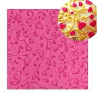 diy love heart flower silicone lace mat fondant silicone molds