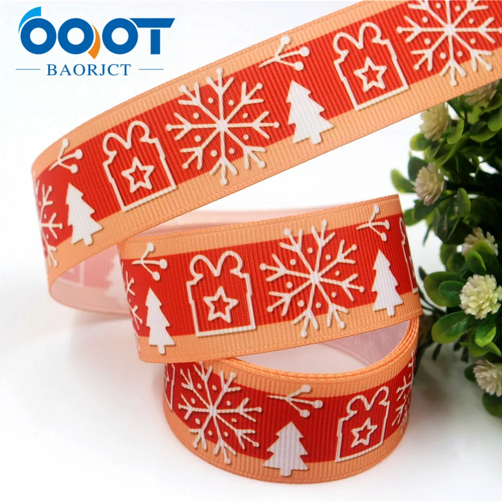 Новогодние ленты OOOT BAORJCT 178173 25 мм 10 ярдов Термотрансферная печатная корсажная