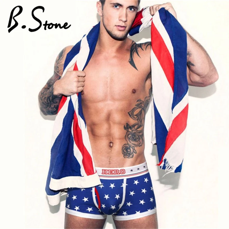 Мужские хлопковые трусы боксеры с принтом в полоску|cotton boxers|homme boxerboxer homme |