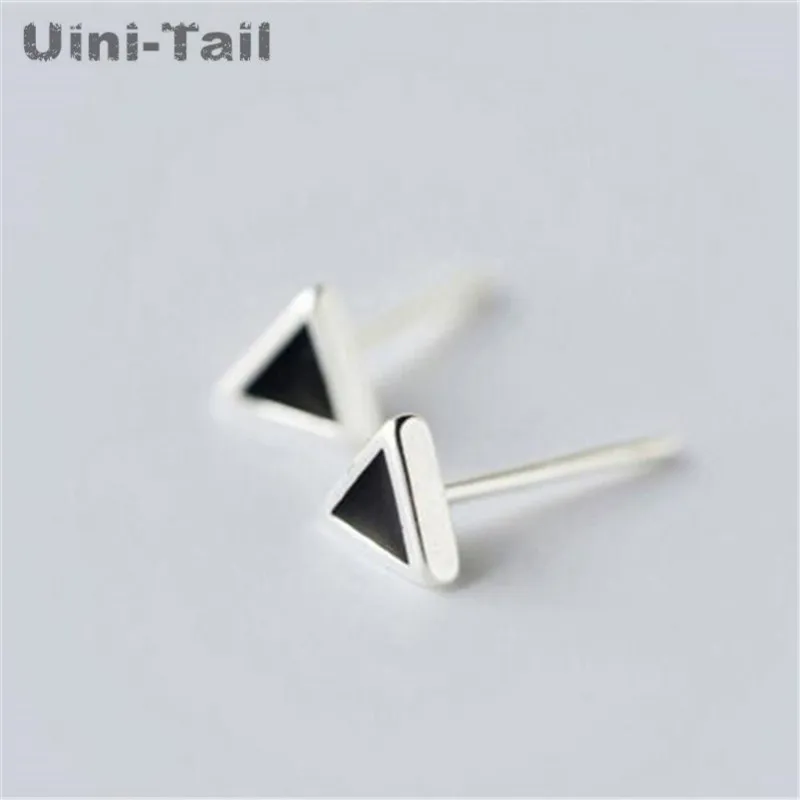 Triangle Uini-Tail классические геометрические черные серьги из серебра 925 пробы Корейская версия серьги хипстерские модные серьги GN366 - Окраска металла: Triangle
