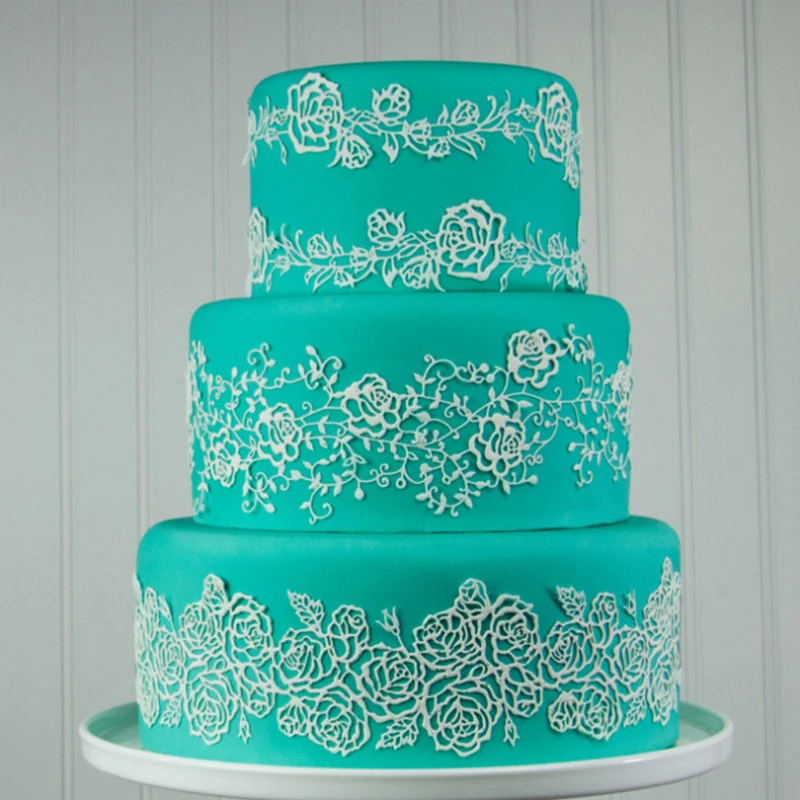 Новая силиконовая форма для украшения торта в виде роз кружевной коврик помадки