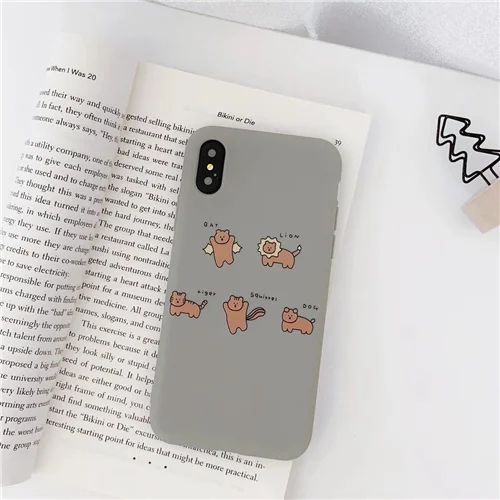 Grey Силиконовый мягкий чехол для телефона с изображением медведя из мультфильма для iphone 8plus 7plus 8 7 Забавный медведь матовый толстый Чехол для мобильного телефона 6 для iphone x xs max xr - Цвет: Grey