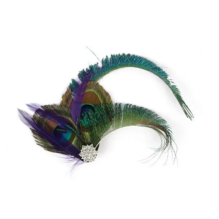 Заколка для волос с перьями павлина повседневные вечерние сценические и т. д.