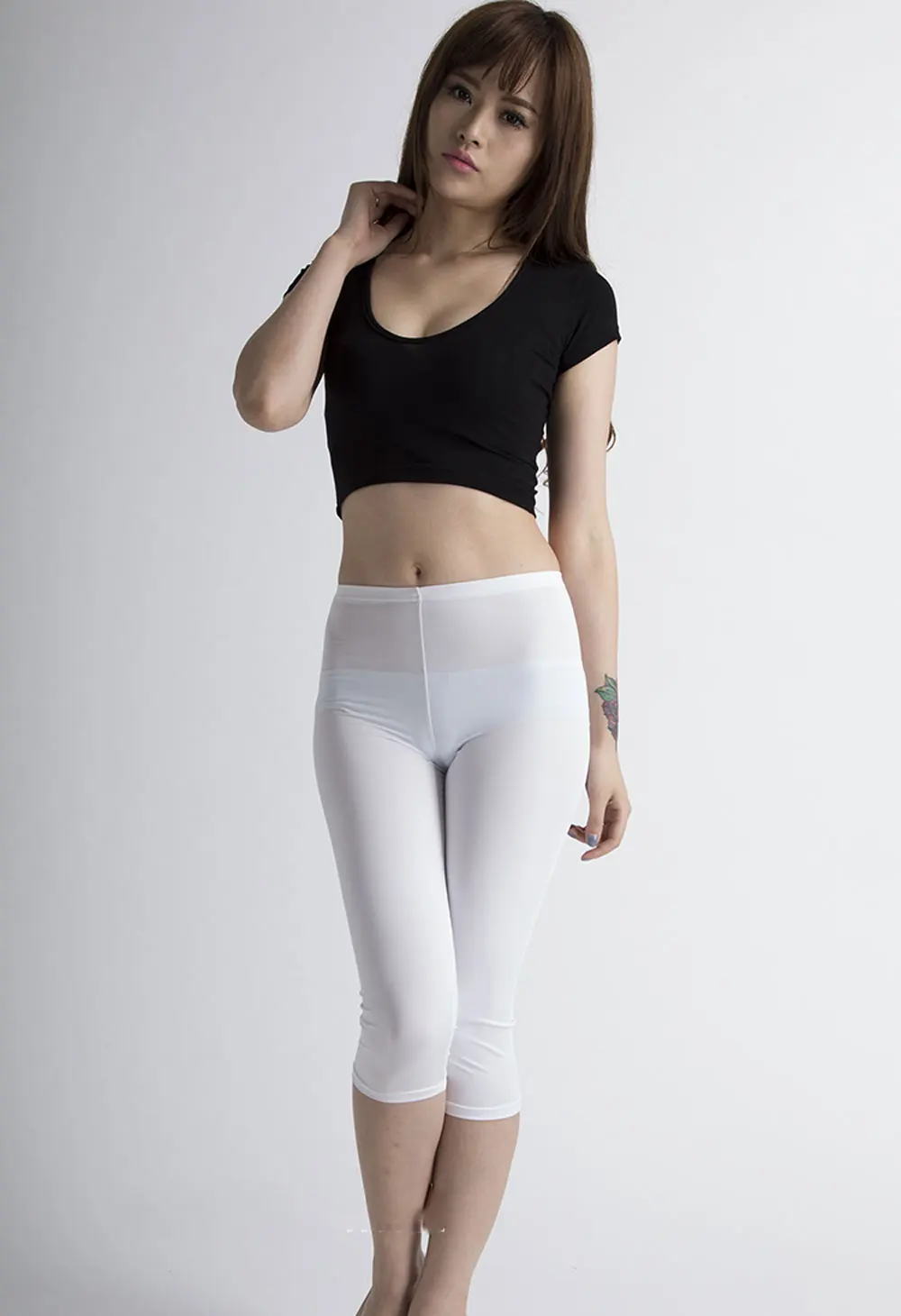 Хит продаж сексуальные белые прозрачные штаны облегающие мягкие леггинсы модные