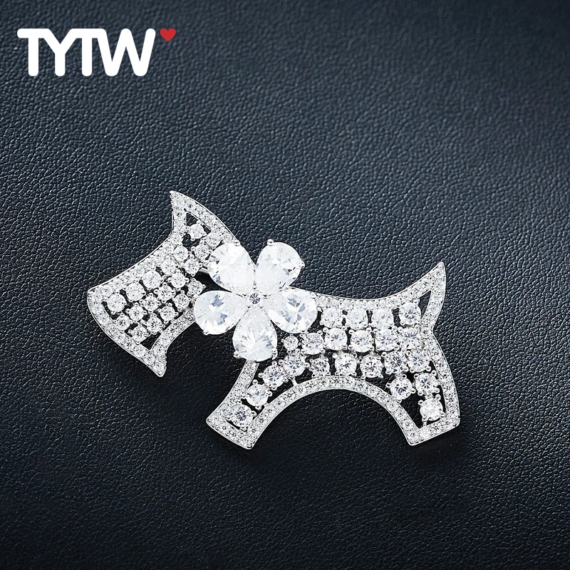 TYTW Classic Fashion Copper Zircon Small Horse Pins Metal Scarf Brooch For Women Banquet Wedding Party Accessories Jewelry | Украшения и
