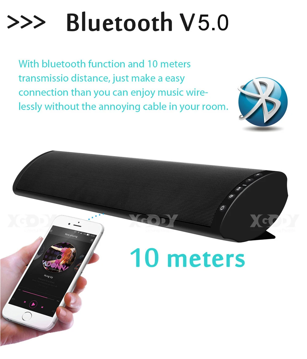 XGODY BS-41 20 Вт звуковая панель телевизора настенный Стол Bluetooth 5,0 беспроводной динамик объемный бас громкий динамик поддерживает TF AUX оптический