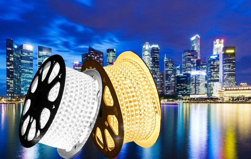 AC220V СВЕТОДИОДНАЯ лента SMD 5050 RGB IP67 Водонепроницаемый 60 Светодиодный s/M Светодиодный светильник с регулятором яркости белый/теплый белый светодиодный светильник JQ