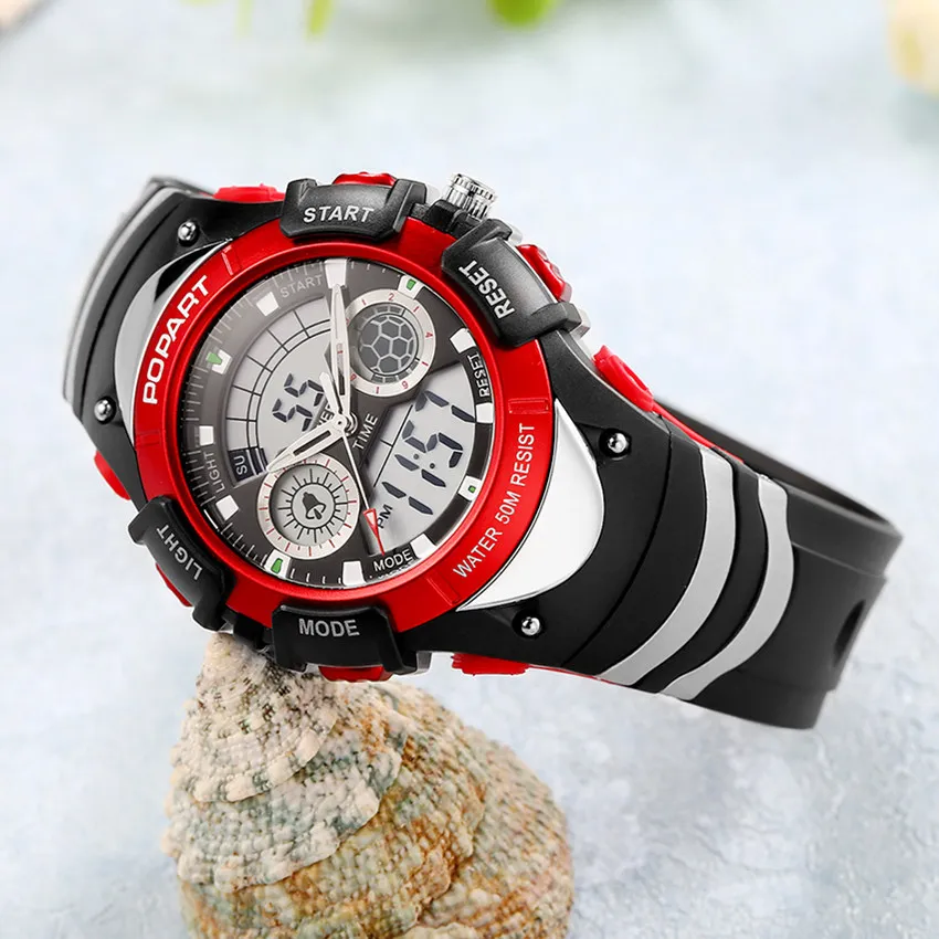 POPART детские часы секундомер ежедневный будильник светодиодный цифровой