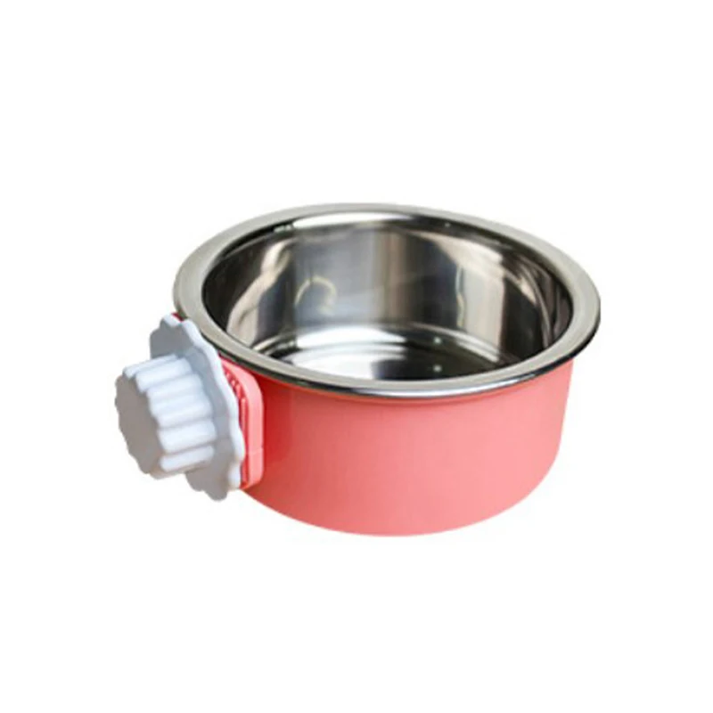 A Pet Bowl Stainless Steel Water Food Feeder Feeding Dog Puppy Cat Hanging Cage Square Bowls Pet Supplies Pet Dog Cat Crate Cage - Цвет: A