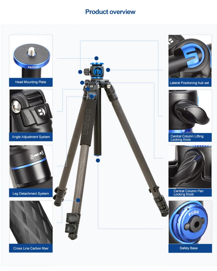 Benro GC357F штатив монопод из углеродного волокна для камеры штативы для камеры 3 секции сумка для переноски Максимальная загрузка 20 кг DHL