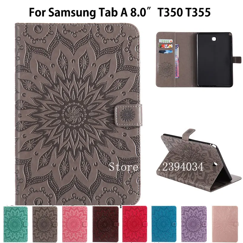 Чехол T350 для Samsung Galaxy Tab A 8 0 чехол планшета с тиснением в виде подсолнечника из