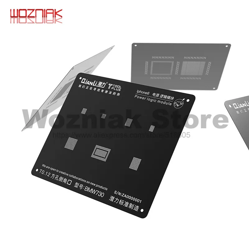 Qianli Power Logic Module Reballing Stencil Square Hole Black for iPhone 5S 6 6S 7 8 | Инструменты