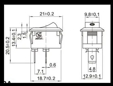 XW 603 10A 250VAC 21*15mm Rockey Switch / Ship switch|switch dvi|switchswitch head |