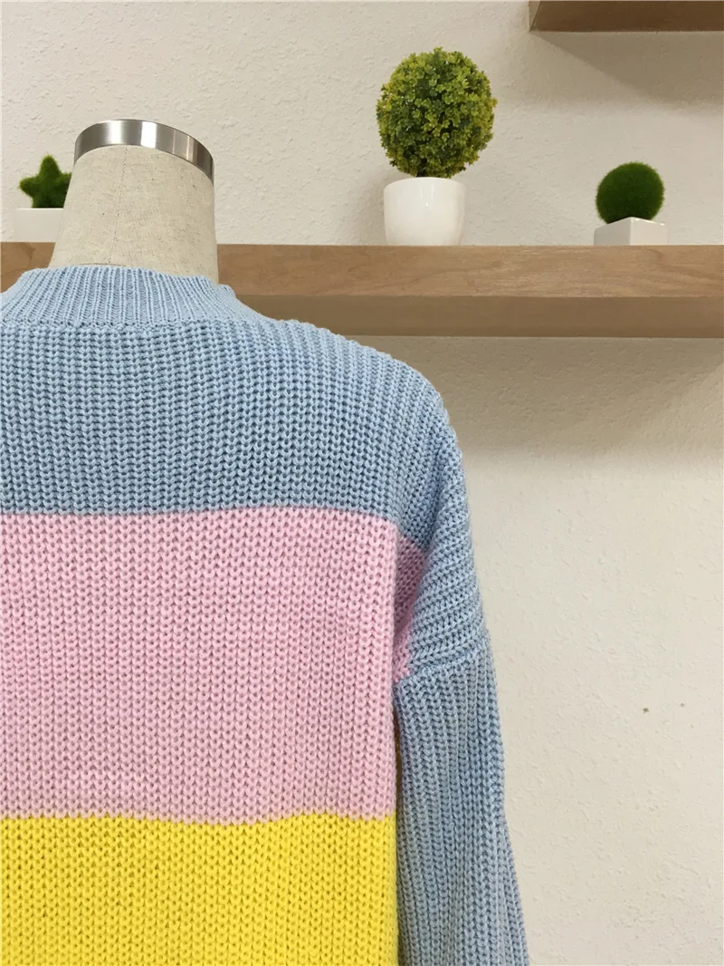 Fitshinling Macaron зимние кардиганы свитера Трикотаж однобортный пуговицы милый длинный