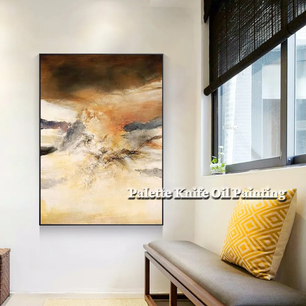 

Brown Abstract Painting Hand Painted Canvas Oil Painting Caudros Decoracion Acrylic Wall Art Pictures for Living Room Quadros