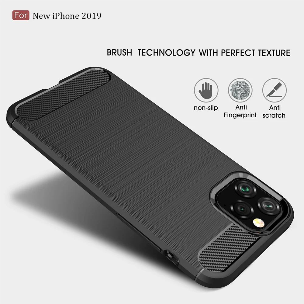 Силиконовый чехол для iPhone 11 2019 на Pro Max из углеродного волокна XR X Xs 8 7 6 6s Plus чехлы |