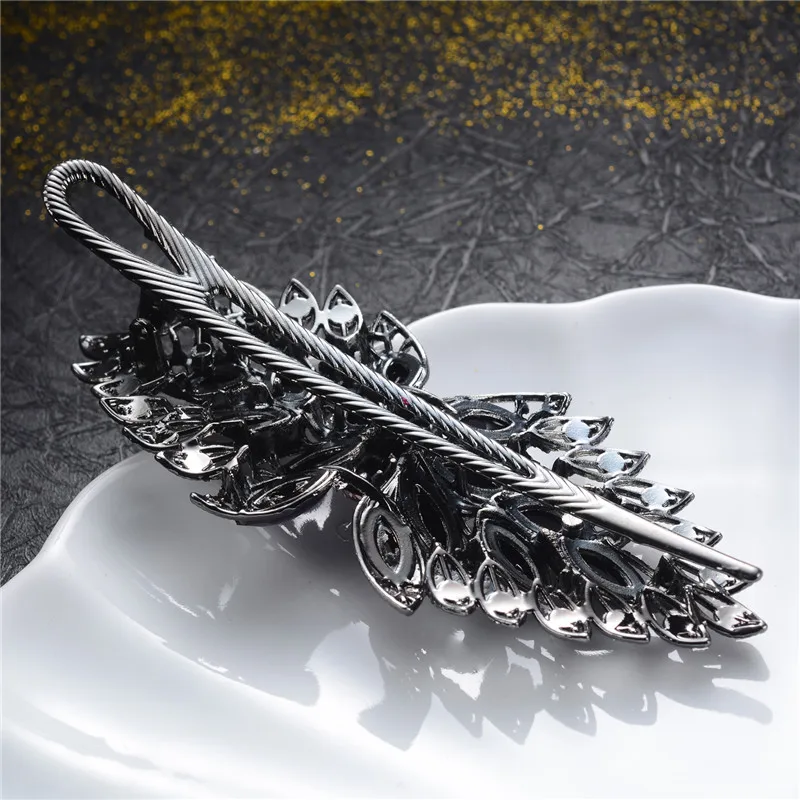 

Top Rhinestone Crystal Resin Colorful Flowers Barrettes Female Wedding Hair Accessories Vintage Hair Clip Metal Hair Jewelry