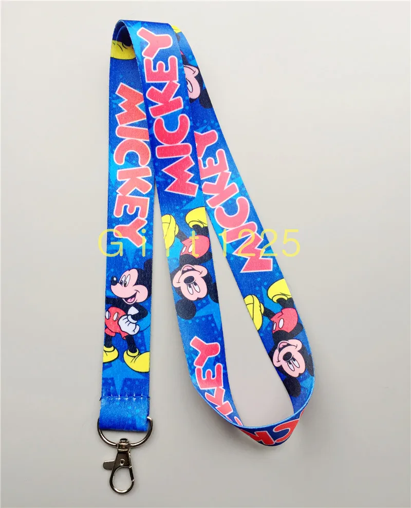 lot 12pcs Cartoon mickey blue Lanyard Badge ID Cards Holders Neck Straps with Keyring children Gifts Party Favors m004 | Украшения и