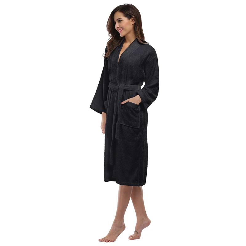 Женский хлопковый Халат с длинным рукавом халаты для сна Турецкая хлопковая