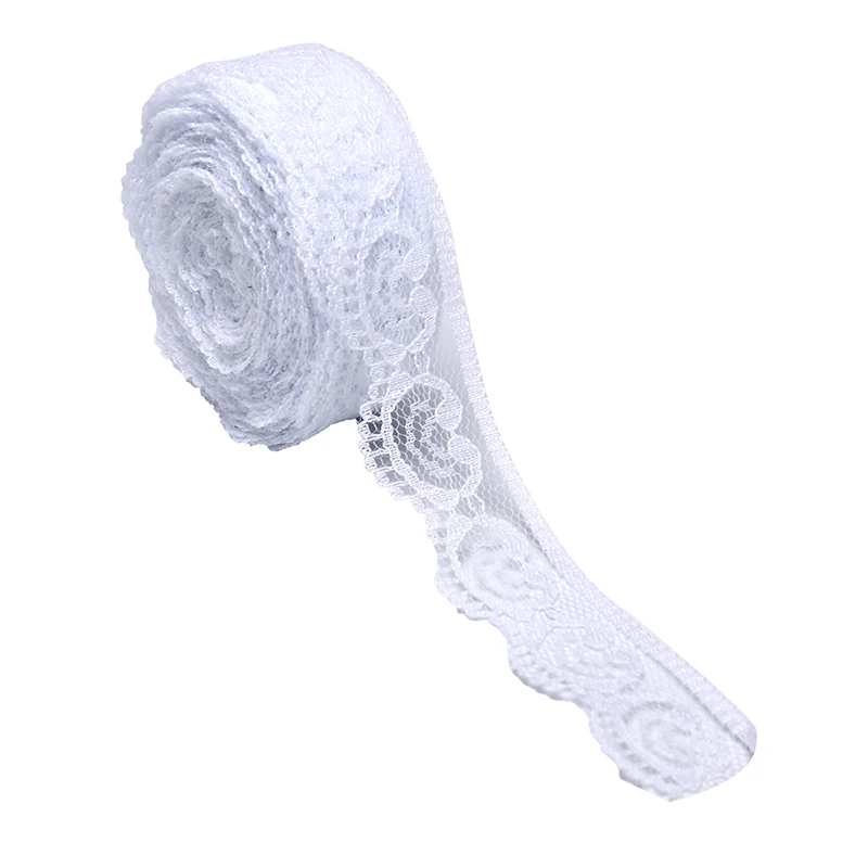10Yards DIY Embroidered For Sewing Decoration african lace fabric High Quality Beautiful White Lace Ribbon Tape 30MM Trim |