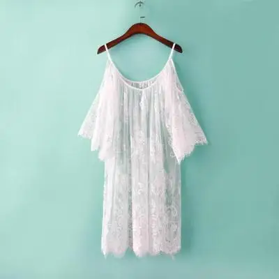 white dress 1 Женское ночное платье размера плюс, кружевное белье с бантом, бесшовное ночное белье, одежда для сна, нижнее белье - Цвет: white dress 1