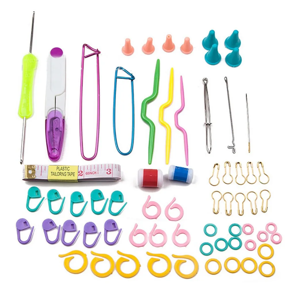 1 набор пластиковых вязаных стежков вязальные спицы крючок для вязания домашний
