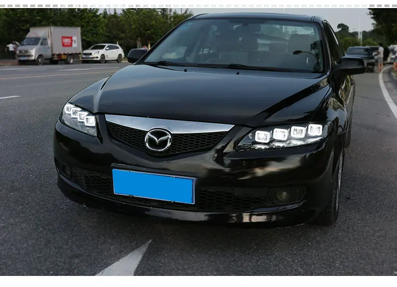 Стайлинга автомобилей фара для Mazda 6 фары 2004-2012 Mazda6 все светодиодный задний фонарь светодиодный DRL динамический сигнала Ангел глаз аксессуары