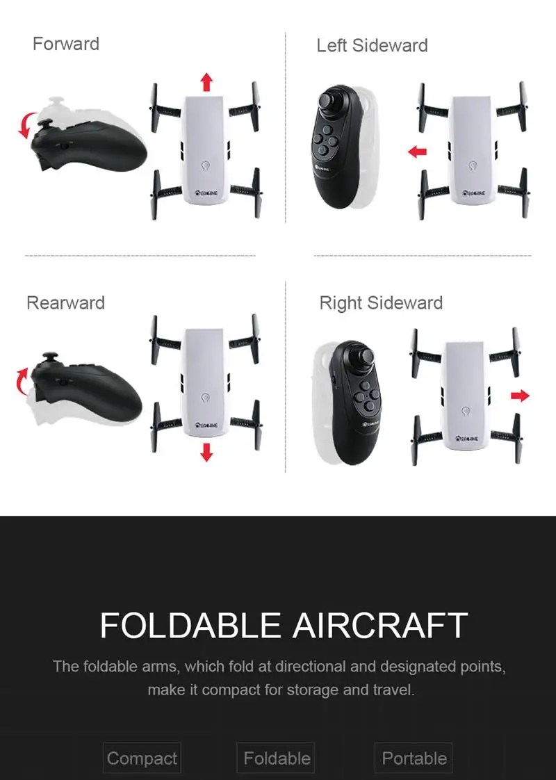 Eachine E56 720P wifi FPV селфи складной Квадрокоптер с режимом датчика силы тяжести Fly Attitude Hold RC Дрон RTF вертолеты