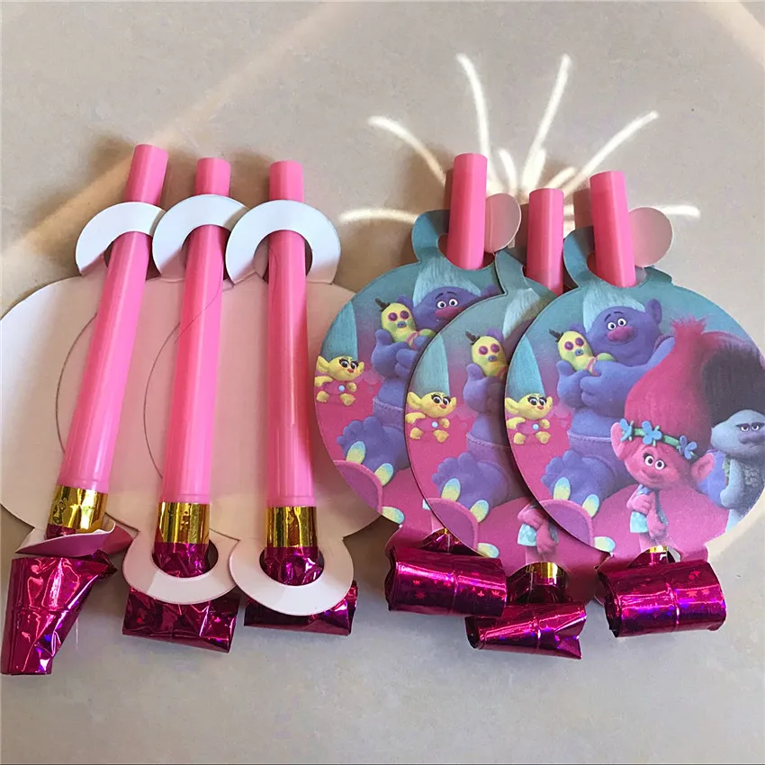 6 шт./лот хит продаж Мультяшные тролли тема для детского дня рождения украшения