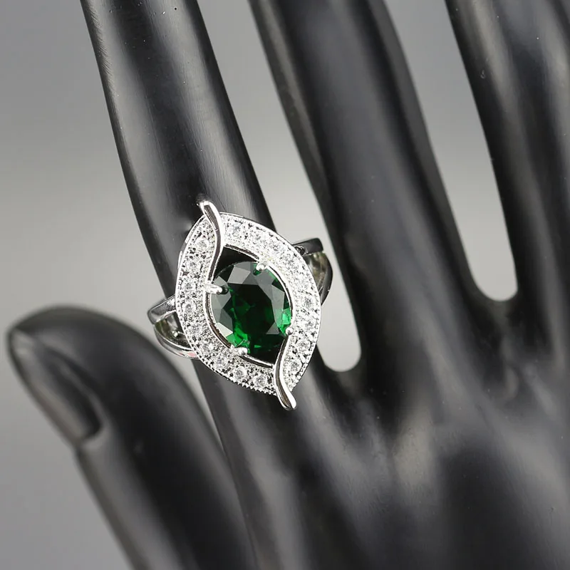 925 логотип Стильный Зеленый создания Изумрудный комплект ювелирных изделий для